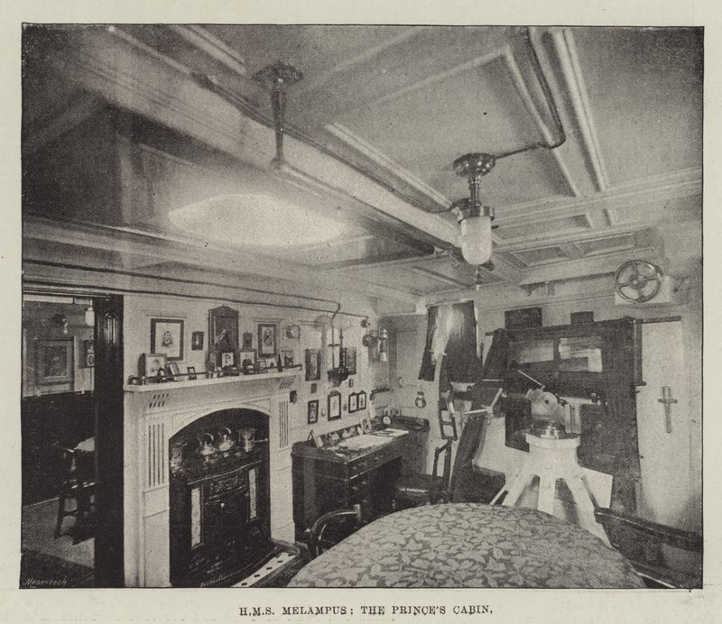 HMS Melampus, die Kabine des Prinzen von English Photographer