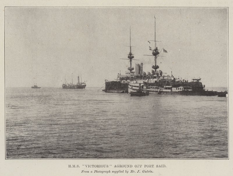 HMS Victorious auf Grund gelaufen vor Port Said von English Photographer