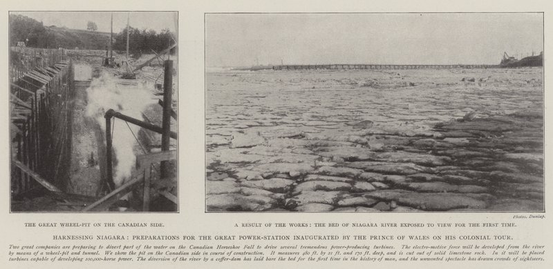 Die Nutzung von Niagara, Vorbereitungen für das große Kraftwerk, das vom Prinzen von Wales auf seiner Kolonialreise eingeweiht wurde von English Photographer