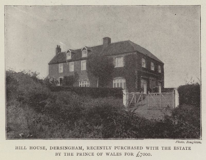 Hill House, Dersingham, kürzlich vom Prinzen von Wales mit dem Anwesen für £7000 gekauft von English Photographer