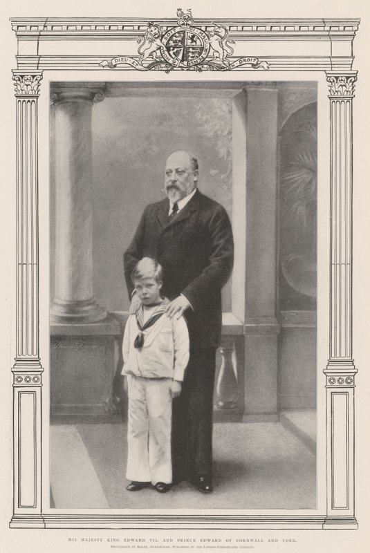 Seine Majestät König Edward VII. und Prinz Edward von Cornwall und York von English Photographer