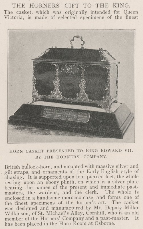 Hornkassette, präsentiert an König Edward VII von der Horners Company von English Photographer