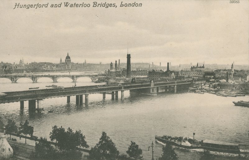 Hungerford- und Waterloo-Brücken, London von English Photographer