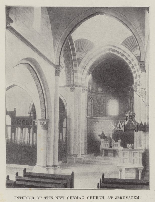 Innenraum der neuen deutschen Kirche in Jerusalem von English Photographer