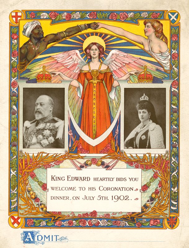 Einladung zum Krönungsdinner von König Edward VII am 5. Juli 1902 von English Photographer