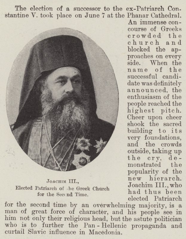 Joachim III., zum zweiten Mal zum Patriarchen der griechischen Kirche gewählt von English Photographer