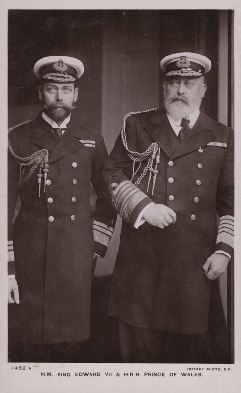 König Edward VII, König George V (s/w Foto) von English Photographer