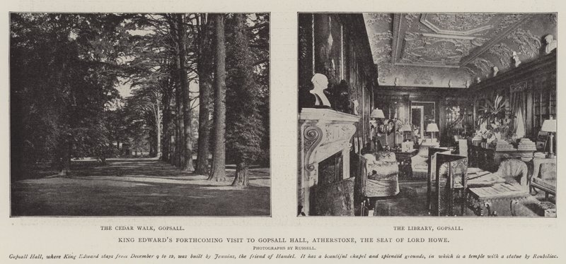 König Edwards bevorstehender Besuch in Gopsall Hall, Atherstone, dem Sitz von Lord Howe von English Photographer