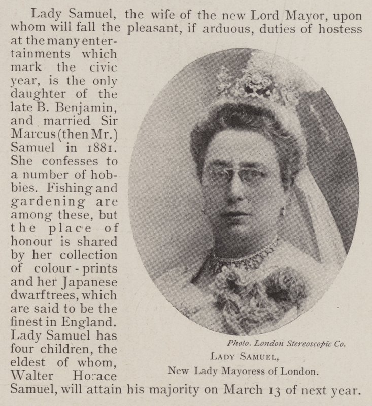 Lady Samuel, neue Lady Mayoress von London von English Photographer
