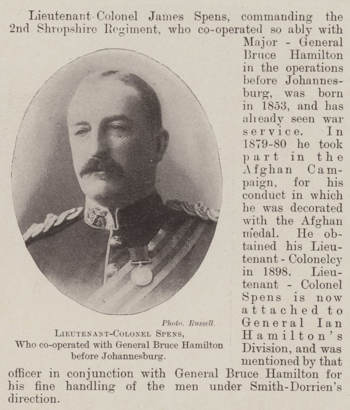 Oberstleutnant Spens, der mit General Bruce Hamilton vor Johannesburg kooperierte von English Photographer