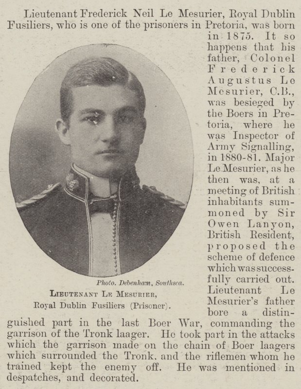 Leutnant Le Mesurier, Royal Dublin Fusiliers (Gefangener) von English Photographer