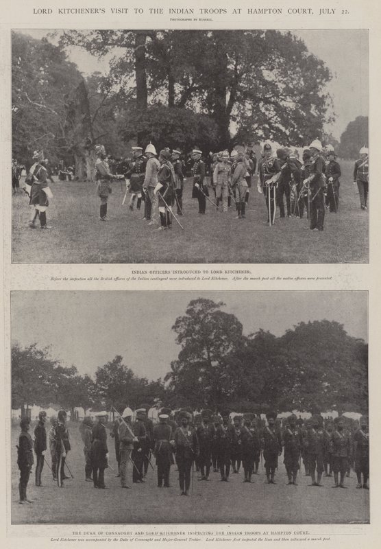 Lord Kitcheners Besuch bei den indischen Truppen im Hampton Court, 22. Juli von English Photographer