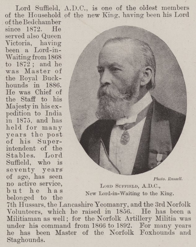 Lord Suffield, ADC, neuer Lord-in-Waiting des Königs von English Photographer