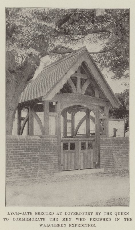 Lych-Tor in Dovercourt errichtet von der Königin zum Gedenken an die Männer, die in der Walcheren-Expedition umkamen von English Photographer