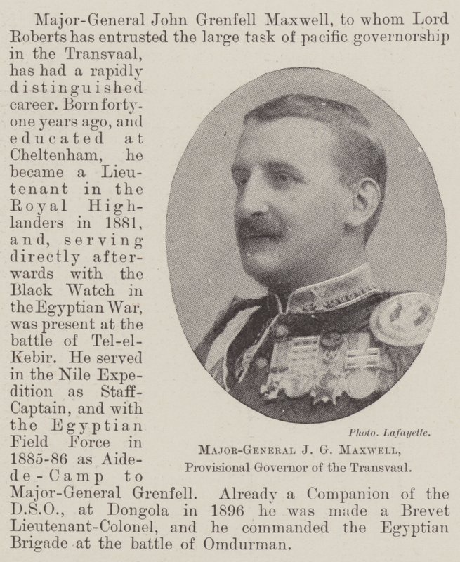 Generalmajor J G Maxwell, Provisorischer Gouverneur des Transvaal von English Photographer