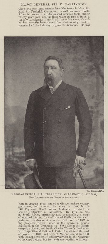 Generalmajor Sir Frederick Carrington, KCMG, neuer Kommandeur der Streitkräfte in Südafrika von English Photographer