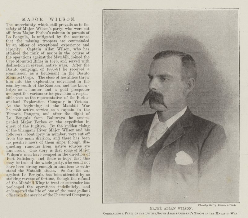 Major Allan Wilson, Kommandant einer Truppe der British South Africa Company im Matabili-Krieg von English Photographer