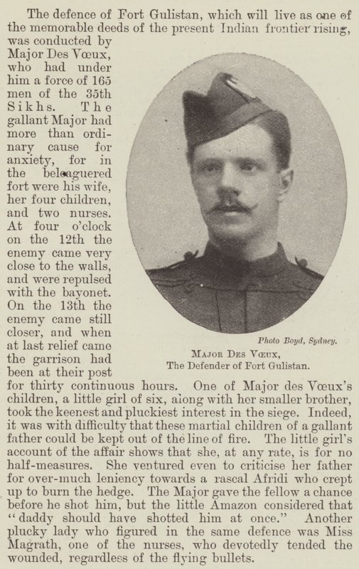 Major Des Voeux, der Verteidiger von Fort Gulistan von English Photographer