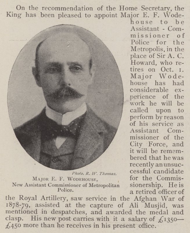 Major E. F. Wodehouse, neuer stellvertretender Kommissar der Metropolitan Police von English Photographer