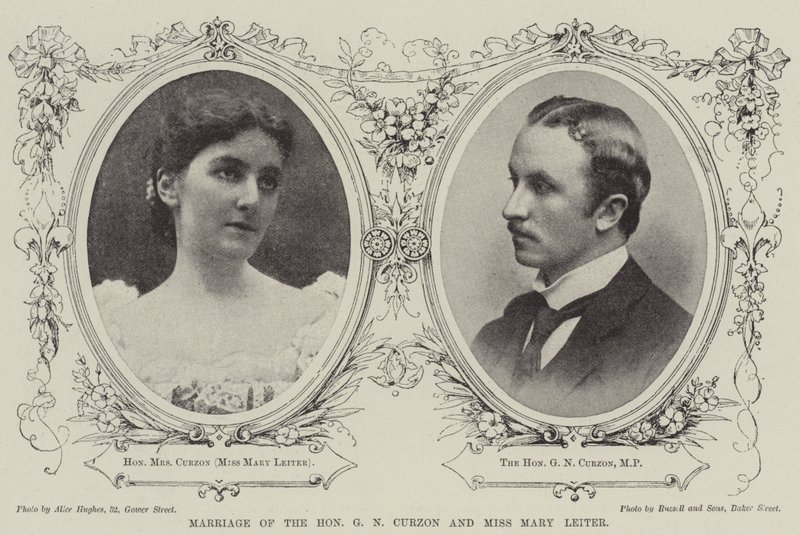 Hochzeit des ehrenwerten G. N. Curzon und Miss Mary Leiter von English Photographer