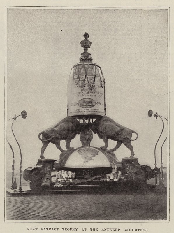 Fleischextrakt-Trophäe auf der Ausstellung in Antwerpen von English Photographer