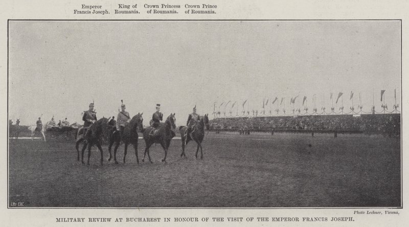 Militärparade in Bukarest zu Ehren des Besuchs von Kaiser Franz Joseph von English Photographer