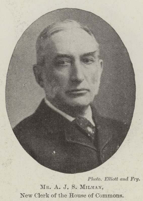 Herr A J S Milman, neuer Sekretär des House of Commons von English Photographer