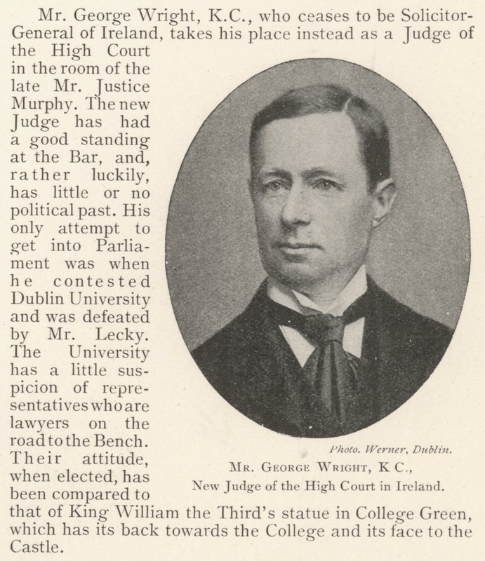 Mr. George Wright, KC, neuer Richter des High Court in Irland von English Photographer