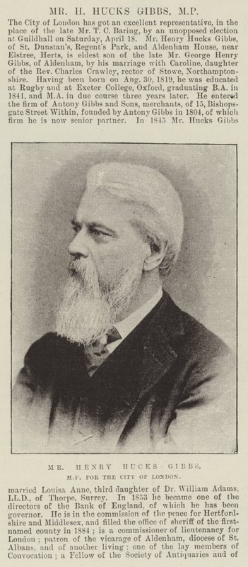 Herr Henry Hucks Gibbs, MP für die City of London von English Photographer