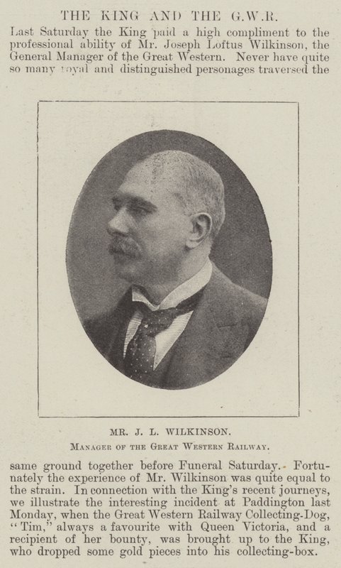 Mr. J L Wilkinson, Manager der Great Western Railway von English Photographer