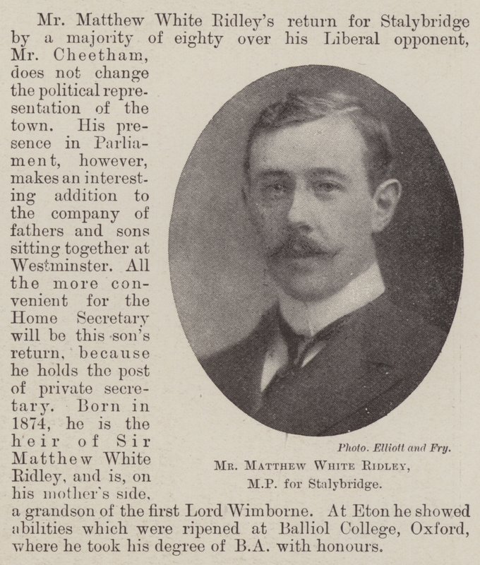 Mr Matthew White Ridley, Abgeordneter für Stalybridge von English Photographer