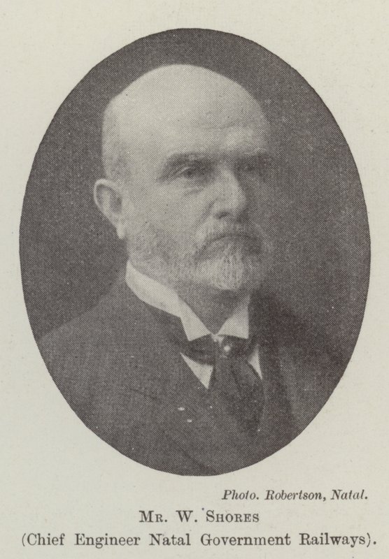 Herr W Shores, Chefingenieur der Natal Government Railways von English Photographer