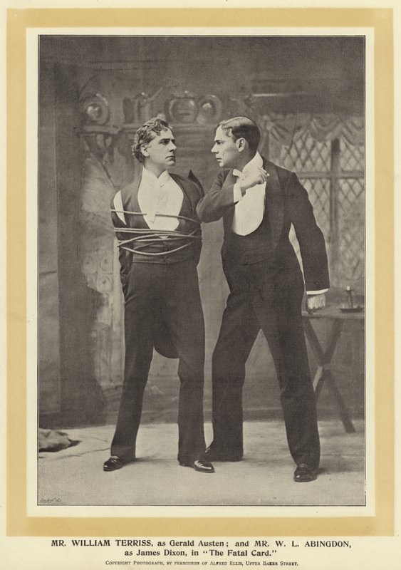 Mr William Terriss als Gerald Austen und Mr W L Abingdon als James Dixon in Die tödliche Karte von English Photographer