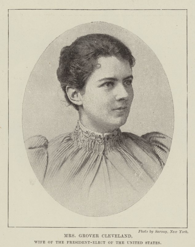 Mrs. Grover Cleveland, Ehefrau des gewählten Präsidenten der Vereinigten Staaten von English Photographer