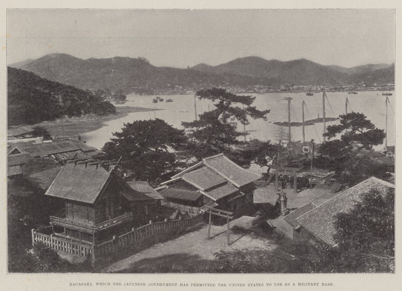Nagasaki, das die japanische Regierung den Vereinigten Staaten als Militärbasis gestattet hat von English Photographer