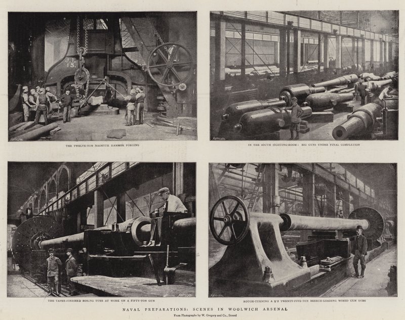 Marinevorbereitungen, Szenen im Woolwich Arsenal von English Photographer
