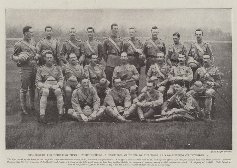 Offiziere des Fighting Fifth (Northumberland Fusiliers), von den Buren in Magaliesberg am 13. Dezember gefangen genommen von English Photographer