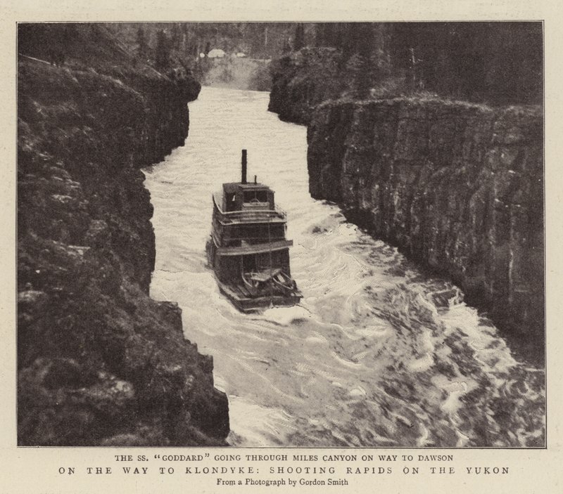 Auf dem Weg nach Klondyke, Stromschnellen auf dem Yukon schießen von English Photographer