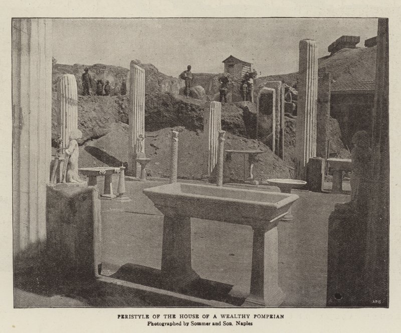 Peristyl des Hauses eines wohlhabenden Pompejaners von English Photographer