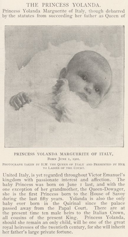 Prinzessin Yolanda Marguerite von Italien, geboren am 1. Juni 1901 von English Photographer