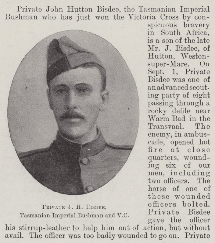Private J H Bisdee, tasmanischer Imperial Bushman und VC von English Photographer