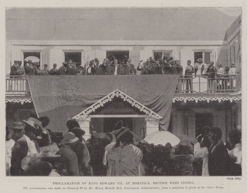 Proklamation von König Edward VII in Dominica, Britische Westindien von English Photographer