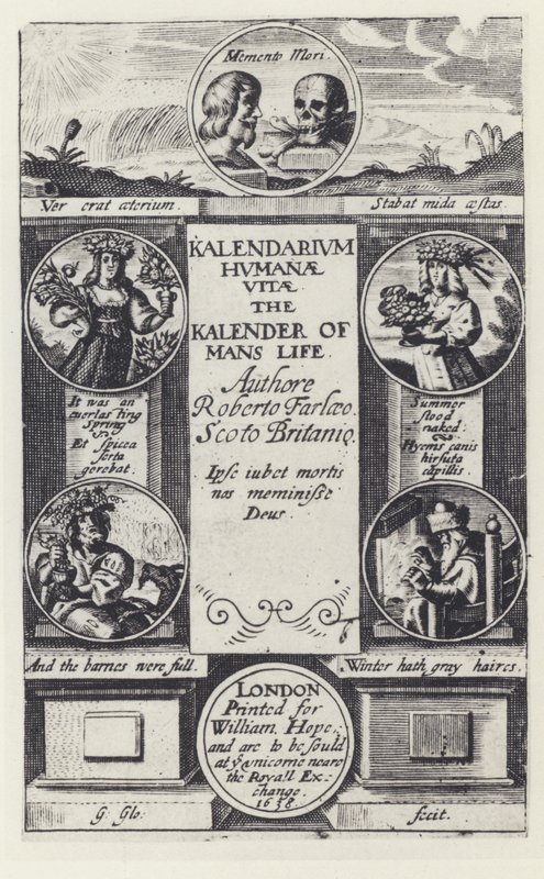 R Farley, Kalendarium humanae vitae, W Hope 1638 von English Photographer