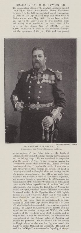 Konteradmiral H M Rawson, CB, Kommandant der Strafexpedition nach Benin von English Photographer