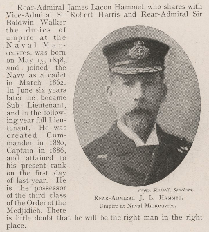 Konteradmiral J. L. Hammet, Schiedsrichter bei Marine-Manövern von English Photographer