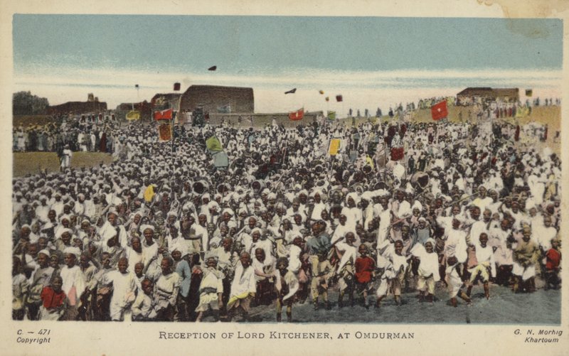 Empfang von Lord Kitchener in Omdurman, ca. 1898 von English Photographer