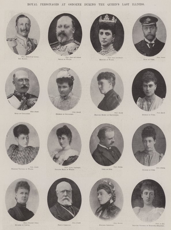 Königliche Persönlichkeiten in Osborne während der letzten Krankheit der Königin von English Photographer
