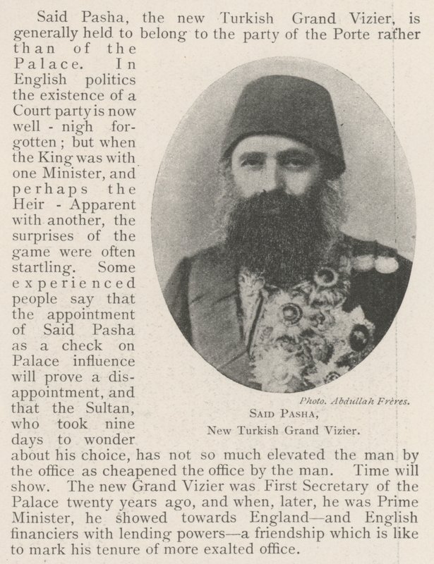 Said Pascha, neuer türkischer Großwesir von English Photographer