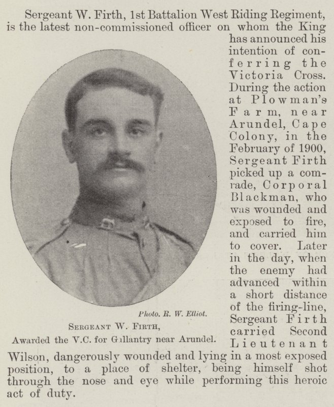 Sergeant W. Firth, ausgezeichnet mit dem Victoria-Kreuz für Tapferkeit nahe Arundel von English Photographer