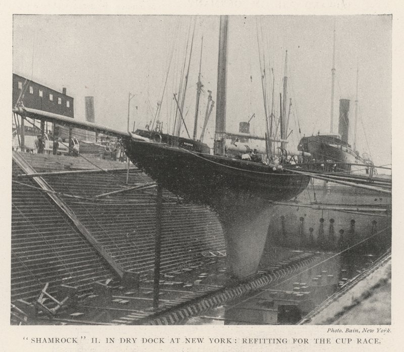 Shamrock II im Trockendock in New York, Vorbereitung für das Cup-Rennen von English Photographer